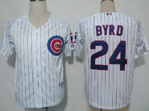Chicago Cubs 24 Byrd White(blue strip) MLB Jerseys
