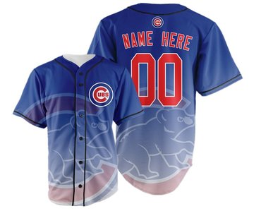 Chicago Cubs Big Logo Print Men's All Stitched Customized Jersey Chicago Cubs Big Logo Print Men's All Stitched Customized Jersey