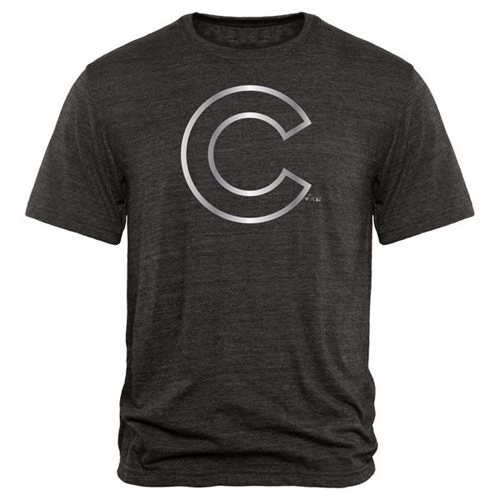 Chicago Cubs Fanatics Apparel Platinum Collection Tri-Blend T-Shirt Black Chicago Cubs Fanatics Apparel Platinum Collection Tri-Blend T-Shirt Black