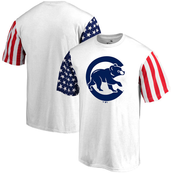 Chicago Cubs Fanatics Branded Stars & Stripes T-Shirt White Chicago Cubs Fanatics Branded Stars & Stripes T-Shirt White