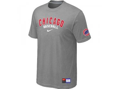 Chicago Cubs L.Grey NEW Short Sleeve Practice T-Shirt Chicago Cubs L.Grey NEW Short Sleeve Practice T-Shirt
