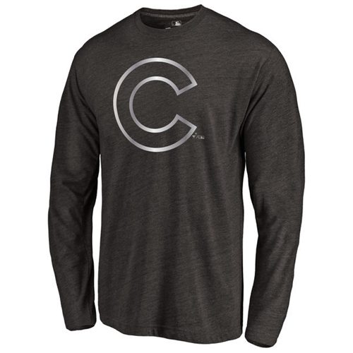 Chicago Cubs Platinum Collection Long Sleeve Tri-Blend T-Shirt Black Chicago Cubs Platinum Collection Long Sleeve Tri-Blend T-Shirt Black