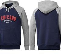 Chicago Cubs Pullover Hoodie Dark Blue & Grey