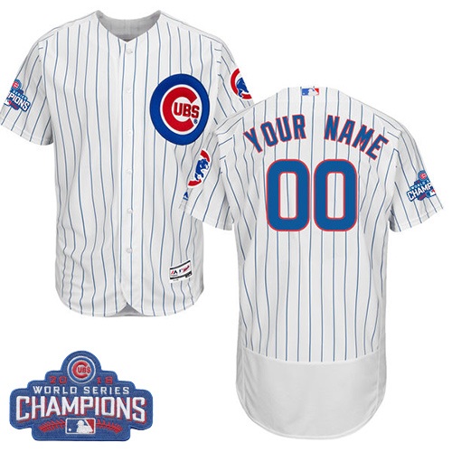 Chicago Cubs White 2016 World Series Champions Men's Flexbase Customized Jersey Chicago Cubs White 2016 World Series Champions Men's Flexbase Customized Jersey