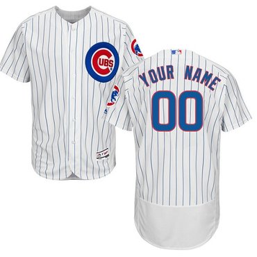 Chicago Cubs White Men's Flexbase Customized Jersey Chicago Cubs White Men's Flexbase Customized Jersey