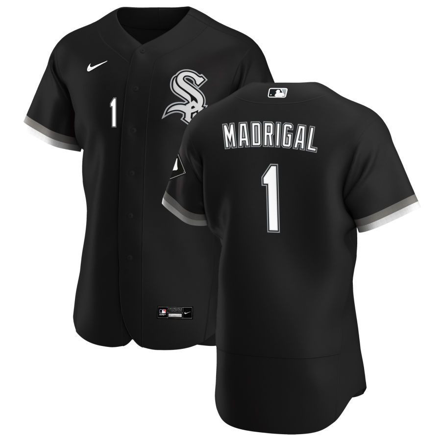 Chicago White Sox #1 Nick Madrigal Men's Nike Black Alternate 2020 Authentic Player MLB Jersey