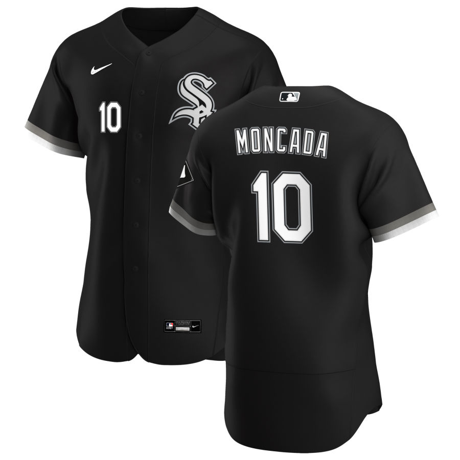 Chicago White Sox #10 Yoan Moncada Men's Nike Black Alternate 2020 Authentic Player MLB Jersey