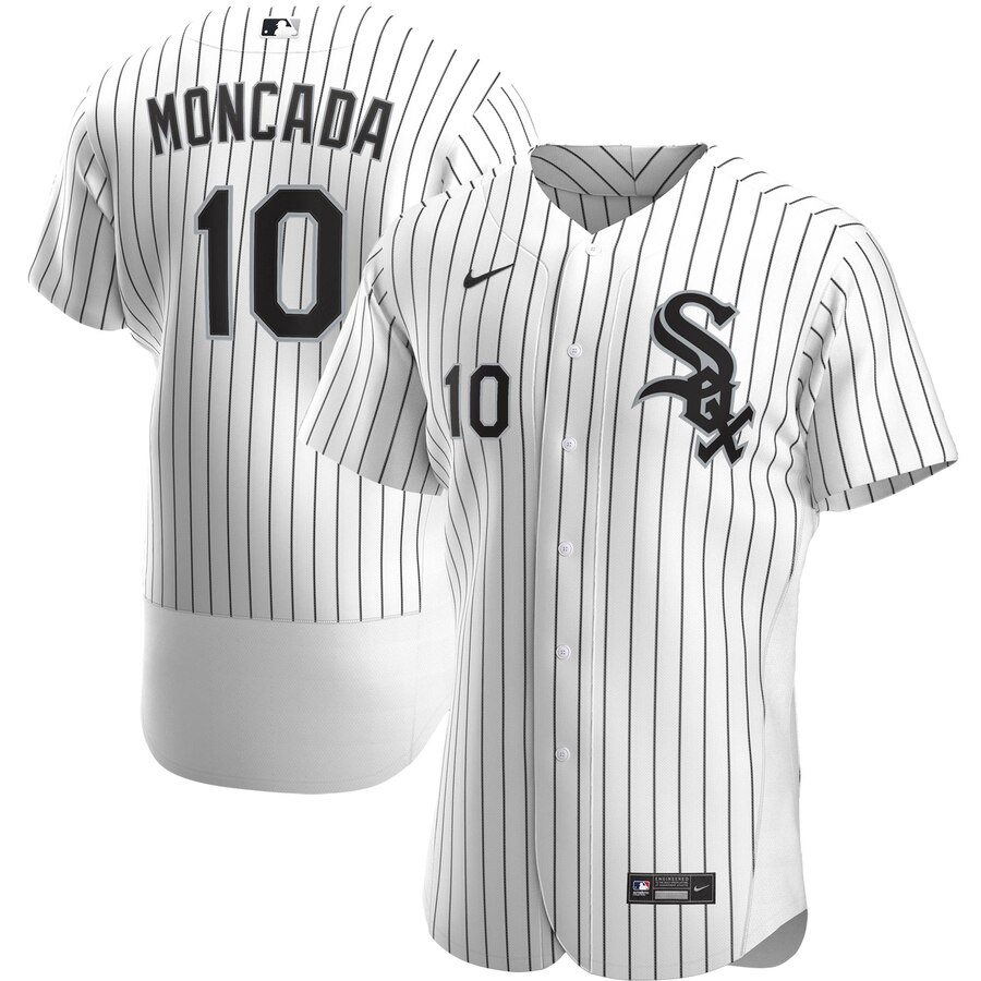 Chicago White Sox #10 Yoan Moncada Men's Nike White Home 2020 Authentic Player MLB Jersey