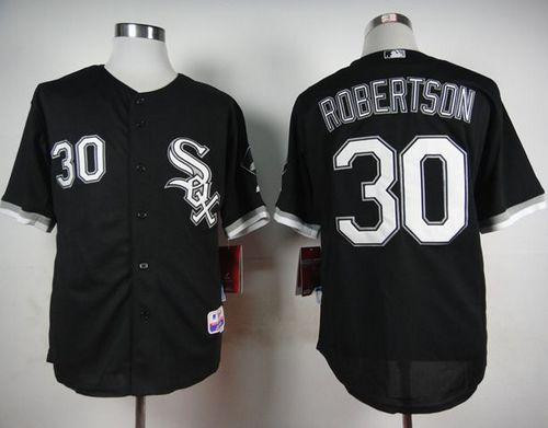 Chicago White Sox #30 David Robertson Black Cool Base Stitched Baseball Jersey