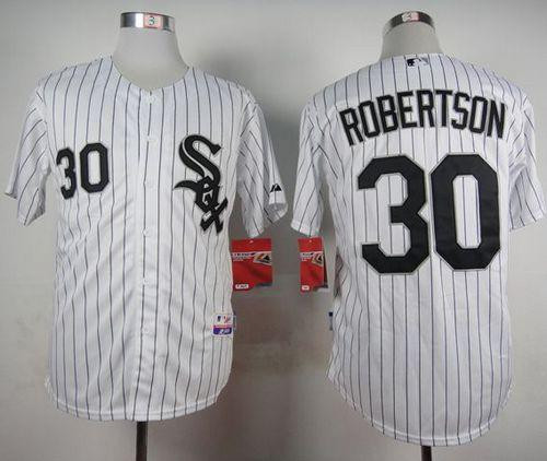 Chicago White Sox #30 David Robertson White Cool Base Stitched Baseball Jersey