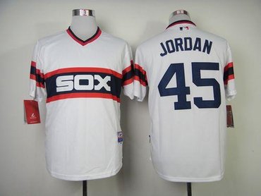 Chicago White Sox #45 Michael Jordan White Home Cool Base Baseball Jersey