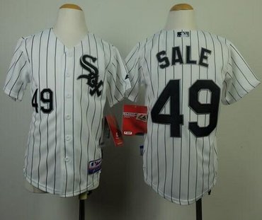 Chicago White Sox #49 Chris Sale White(Black Strip) Cool Base Stitched Youth Baseball Jersey