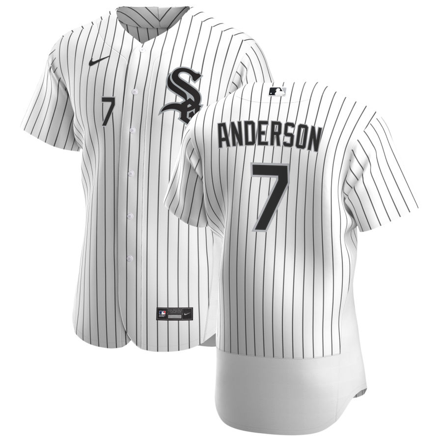 Chicago White Sox #7 Tim Anderson Men's Nike White Home 2020 Authentic Player MLB Jersey
