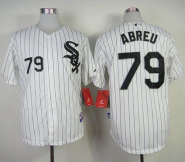 Chicago White Sox #79 Jose Abreu White With Black Strip Stitched Baseball Jersey
