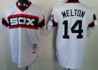 Chicago White Sox 14 Melton White Throwback M&N MLB Jerseys