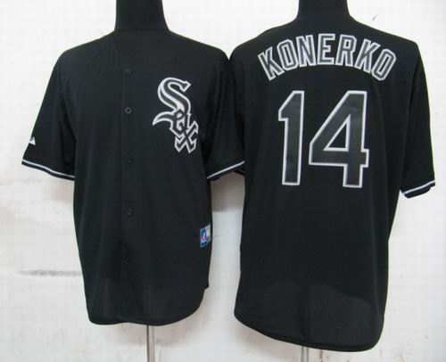 Chicago White Sox 14 Paul Konerko Pitch Black Fashion Jersey