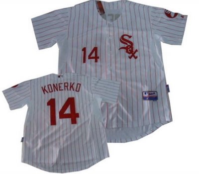 Chicago White Sox 14 Paul Konerko white red strip jerseys