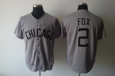 Chicago White Sox 2 Nellie Fox thrwoback Jerseys Gray