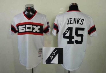 Chicago White Sox 45 Michael Jordan White Throwback M&N MLB Signed Jersey