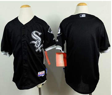 Chicago White Sox Blank Black Cool Base Stitched Youth Baseball Jersey