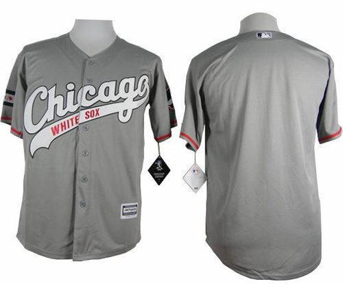 Chicago White Sox Blank New Grey Cool Base Stitched Baseball Jersey