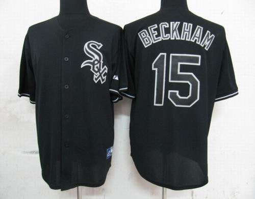 Chicago White Sox Gordon Beckham 15 Pitch Black Fashion Jersey