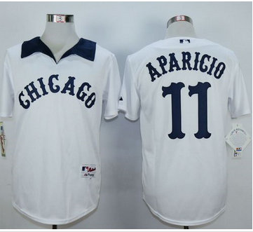 Chicago White sox #11 Luis Aparicio White 1976 Turn Back The Clock Stitched MLB Jersey