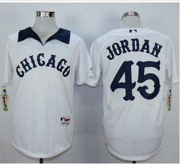 Chicago White sox #45 Michael Jordan White 1976 Turn Back The Clock Stitched MLB Jersey