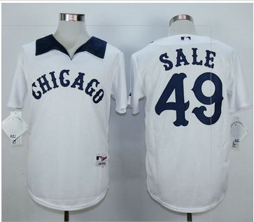 Chicago White sox #49 Chris Sale White 1976 Turn Back The Clock Stitched MLB Jersey