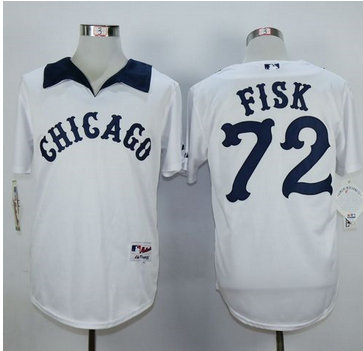 Chicago White sox #72 Carlton Fisk White 1976 Turn Back The Clock Stitched MLB Jersey