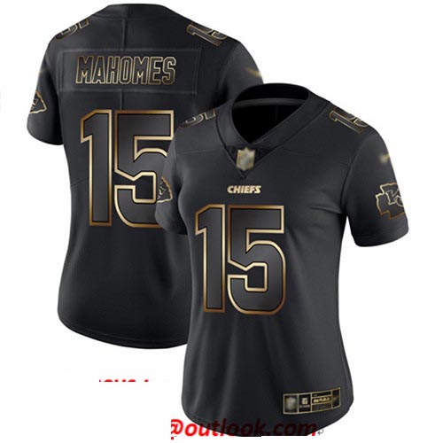 Chiefs #15 Patrick Mahomes Black Gold Women's Stitched Football Vapor Untouchable Limited Jersey Chiefs #15 Patrick Mahomes Black Gold Women's Stitched Football Vapor Untouchable Limited Jersey