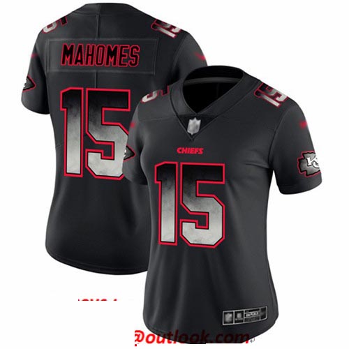 Chiefs #15 Patrick Mahomes Black Women's Stitched Football Vapor Untouchable Limited Smoke Fashion Jersey Chiefs #15 Patrick Mahomes Black Women's Stitched Football Vapor Untouchable Limited Smoke Fashion Jersey