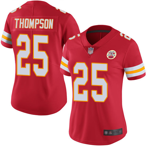 Chiefs #25 Darwin Thompson Red Team Color Women's Stitched Football Vapor Untouchable Limited Jersey Chiefs #25 Darwin Thompson Red Team Color Women's Stitched Football Vapor Untouchable Limited Jersey