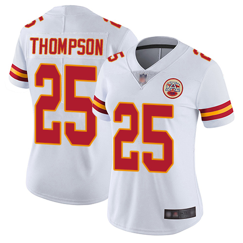 Chiefs #25 Darwin Thompson White Women's Stitched Football Vapor Untouchable Limited Jersey Chiefs #25 Darwin Thompson White Women's Stitched Football Vapor Untouchable Limited Jersey