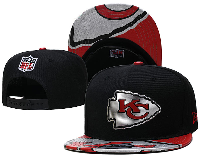 Chiefs Black Snapback Hat--YD