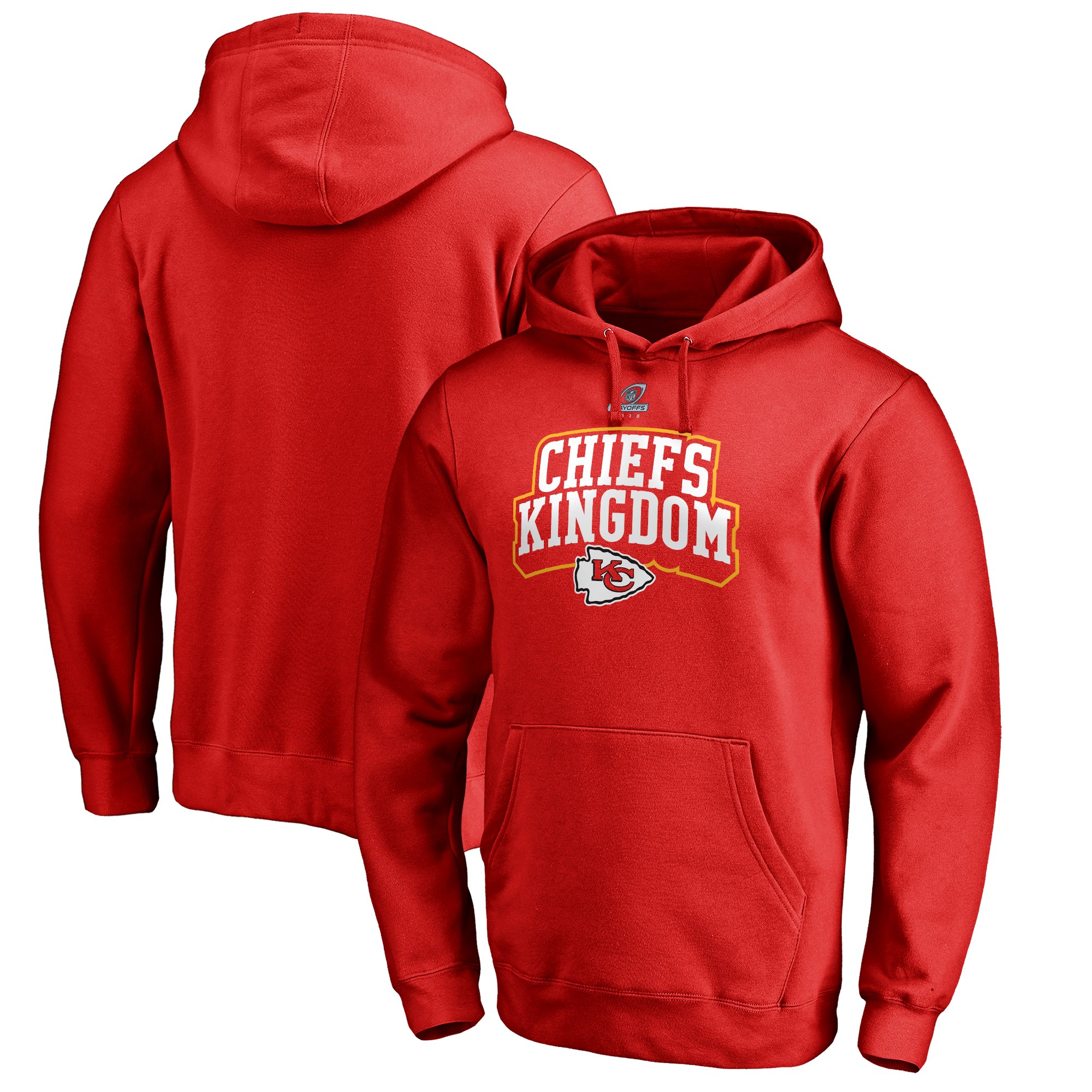 Chiefs Red 2018 NFL Playoffs Chiefs Kingdom Men's Pullover Hoodie Chiefs Red 2018 NFL Playoffs Chiefs Kingdom Men's Pullover Hoodie