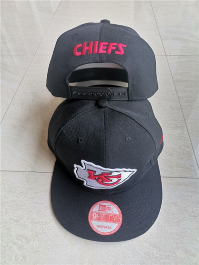 Chiefs Team Logo Black Adjustable Hat LT