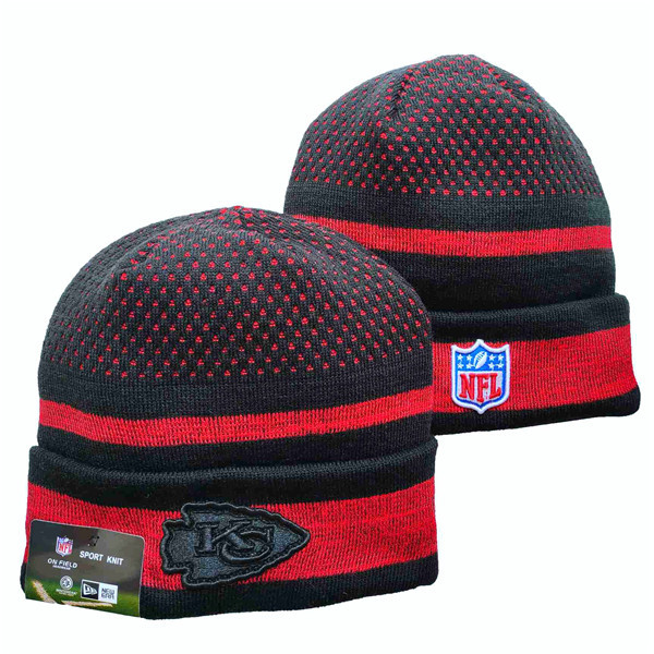 Chiefs Team Logo Black And Red Knit Hat YD