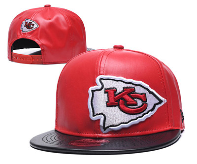 Chiefs Team Logo Red Leather Adjustable Hat GS
