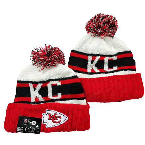 Chiefs Team Logo Red White Cuffed Knit Hat YD