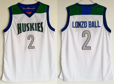 Chino Hills Huskies 2 Lonzo Ball White High School Basketball Jersey