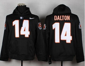 Cincinnati Bengals #14 Andy Dalton Black Pullover NFL Hoodie Cincinnati Bengals #14 Andy Dalton Black Pullover NFL Hoodie