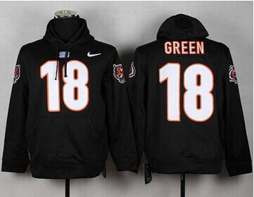Cincinnati Bengals #18 A.J. Green Black Pullover NFL Hoodie Cincinnati Bengals #18 A.J. Green Black Pullover NFL Hoodie