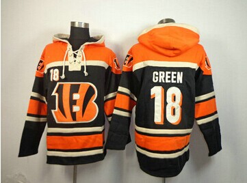 Cincinnati Bengals #18 A.J. Green Orange Sawyer Hooded Sweatshirt Stitched Jersey Cincinnati Bengals #18 A.J. Green Orange Sawyer Hooded Sweatshirt Stitched Jersey