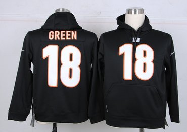 Cincinnati Bengals #18 A.J. Green Pullover Hoodie Black