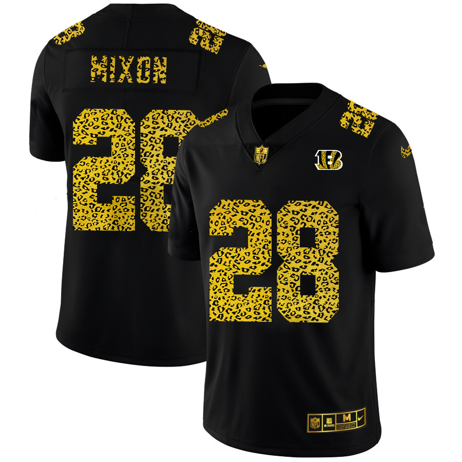 Cincinnati Bengals #28 Joe Mixon Men's Nike Leopard Print Fashion Vapor Limited NFL Jersey Black Cincinnati Bengals #28 Joe Mixon Men's Nike Leopard Print Fashion Vapor Limited NFL Jersey Black