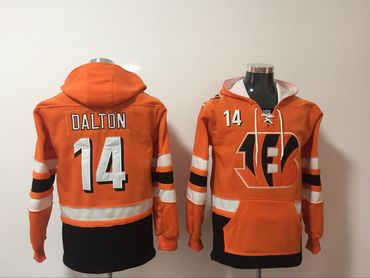 Cincinnati Bengals 14 Andy Dalton Orange All Stitched Hooded Sweatshirt Cincinnati Bengals 14 Andy Dalton Orange All Stitched Hooded Sweatshirt