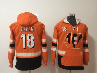 Cincinnati Bengals 18 A. J. Green Orange All Stitched Hooded Sweatshirt Cincinnati Bengals 18 A. J. Green Orange All Stitched Hooded Sweatshirt