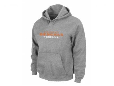 Cincinnati Bengals Authentic font Pullover Hoodie Grey