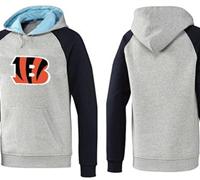 Cincinnati Bengals Logo Pullover Hoodie Grey & Blue Cincinnati Bengals Logo Pullover Hoodie Grey & Blue